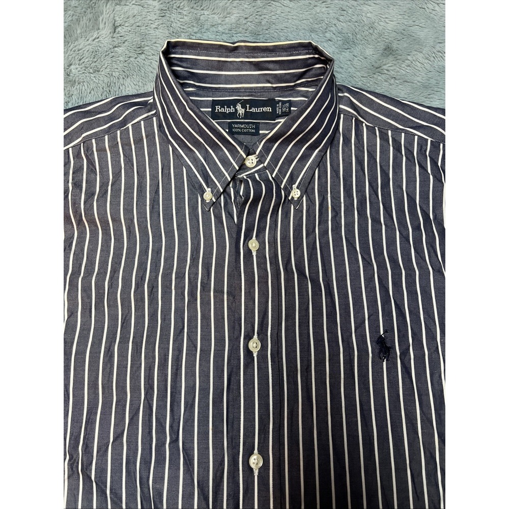 Vintage Ralph Lauren Yarmouth Shirt Men's‎ 16.5 Hong Kong Single Stitch 80's